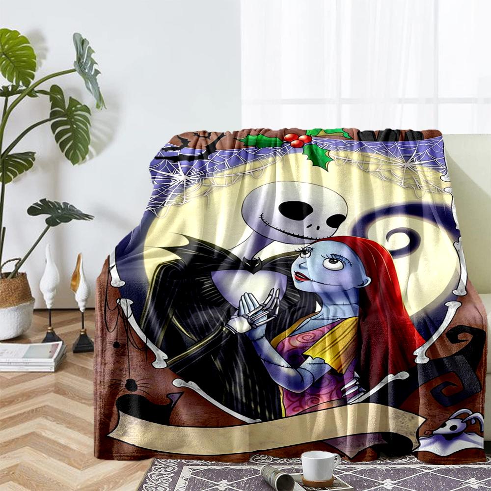 The Nightmare Before Christmas Theme Printed Blanket - Perfect for Couch, Bed, Travel & Outdoor Use | Machine Washable, Cozy & Durable.