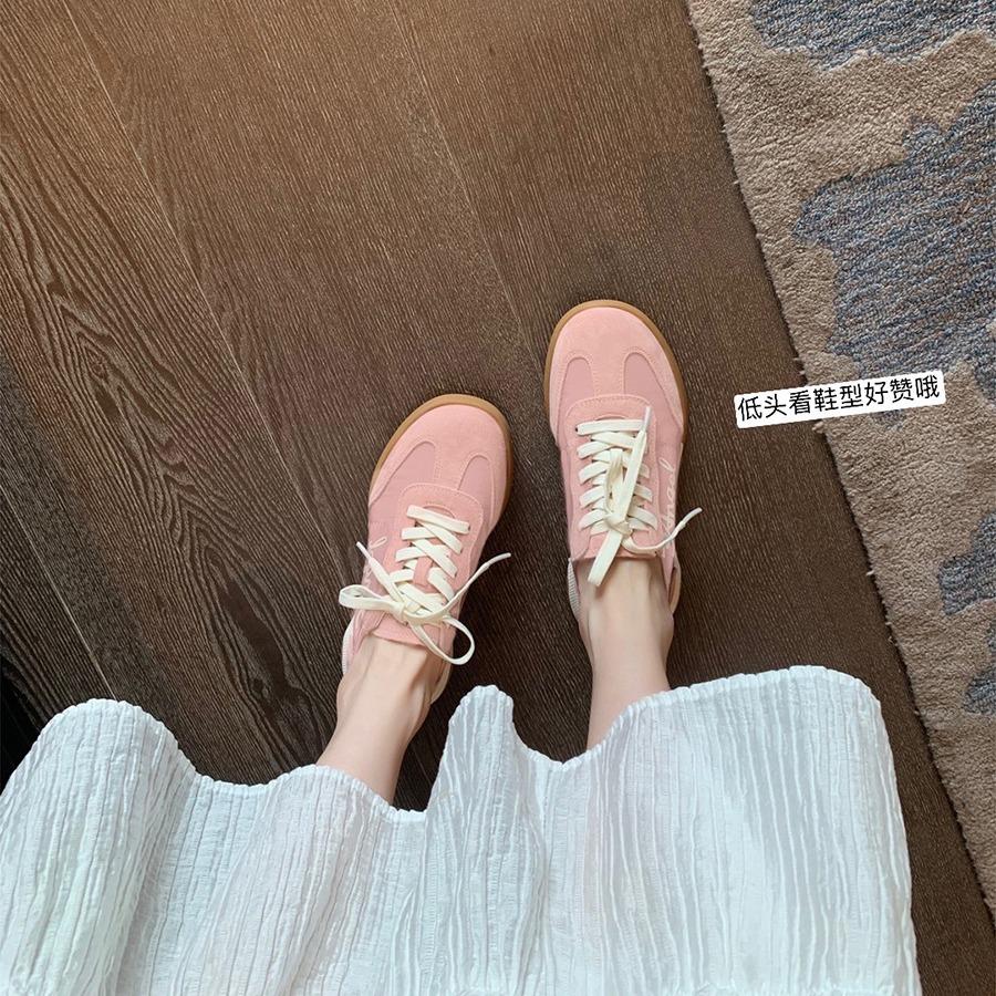 Factory Ballet Lithe Series~ Leather Forrest Gump Sneakers Lace-up Breathable Foot Training Shoes for Women