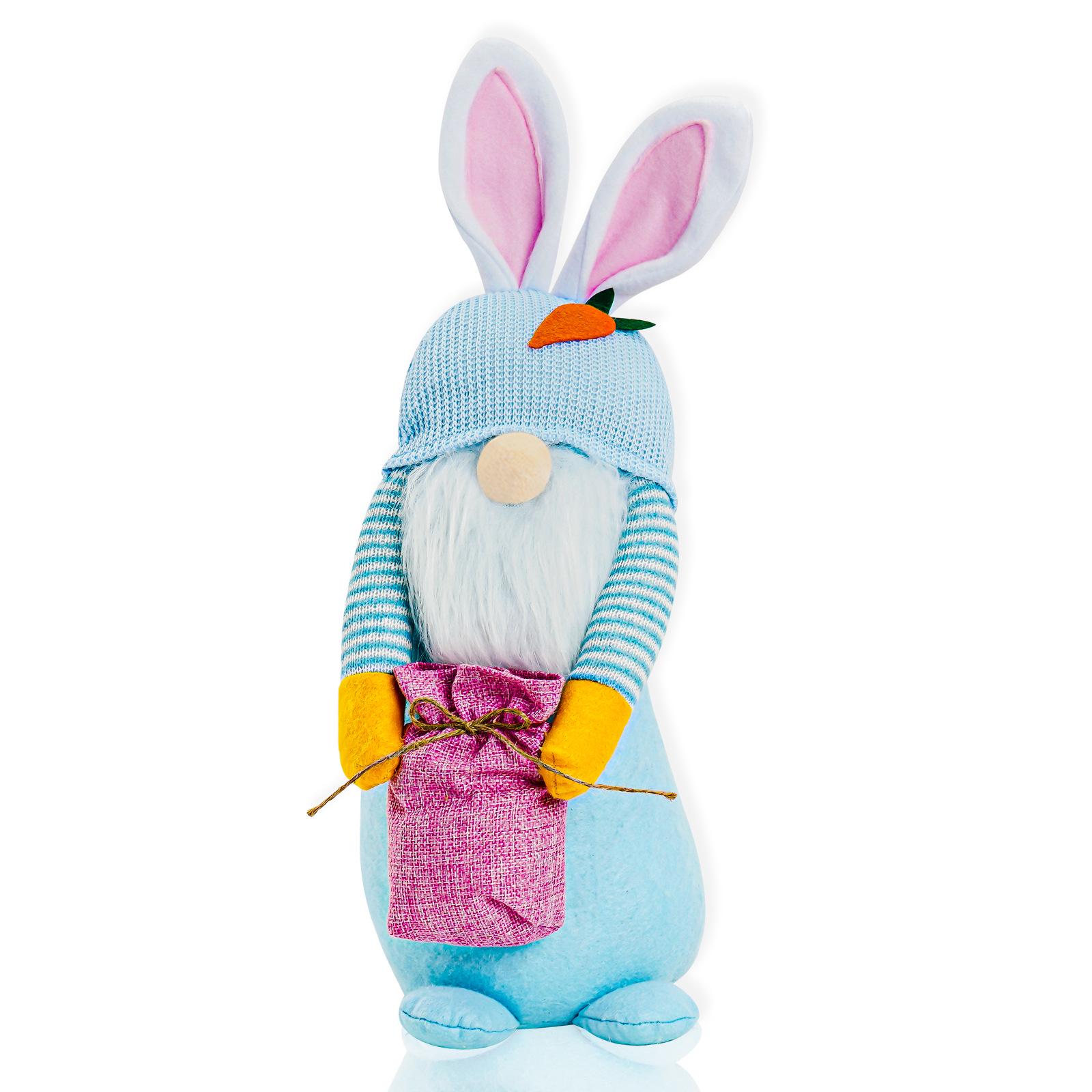 Knitted Easter Bunny and Rudolph Faceless Plush Doll Christmas Decoration Gnome Ornament.