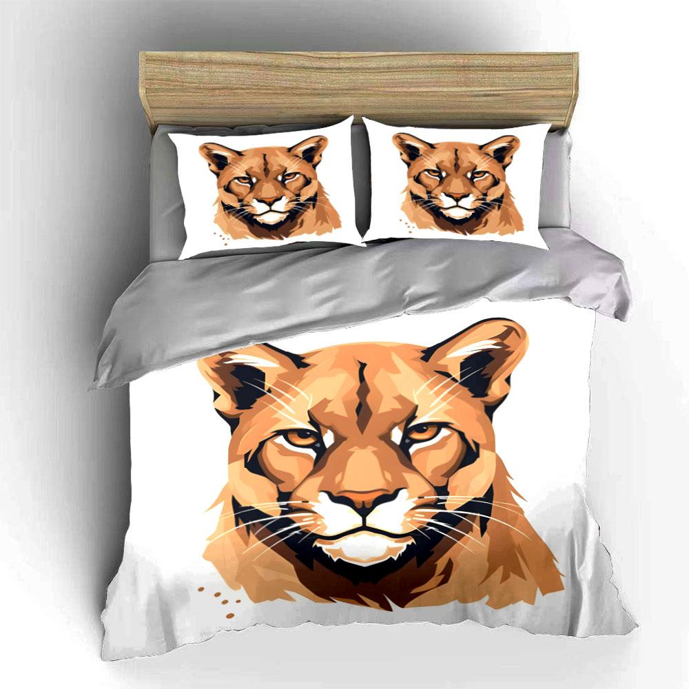 Geometric Mountain Lion Face. Bedding Sets Duvet Cover Sets Duvet Covers Pillowcases(1*Duvet Cover 2*Pillowcases Without Duvet Insert)