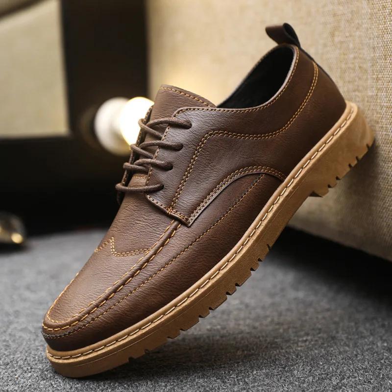 Men's Leather Casual Shoes Classic Business Dress Shoes New Comfort Flats Lace Up Oxford Shoes for Men Designer Loafers Zapatos
