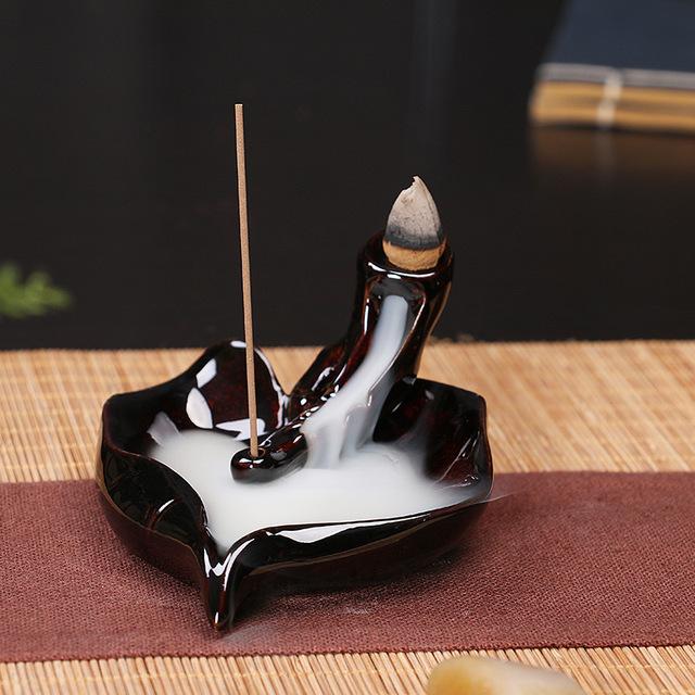 Creative Home Decor Backflow Stick Incense Burner Ceramic Censer Home Decoration Use In Home Teahouse Zen Yoga Decor -No Incense 7