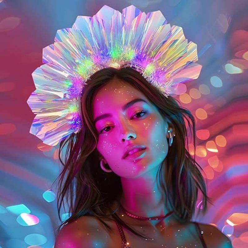 1-10PCS Laser Light Up Headband Glowing Hair Hoop Party Decoration Halloween Christmas Gift Stage Dance Performance Accessories