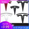 Samolepka na auto 2025 Nové 3D ABS Logo Volantu Auta Samolepka Přední Znak Kapoty Zadní Znak Kufru Pro Tesla Model Y Repl