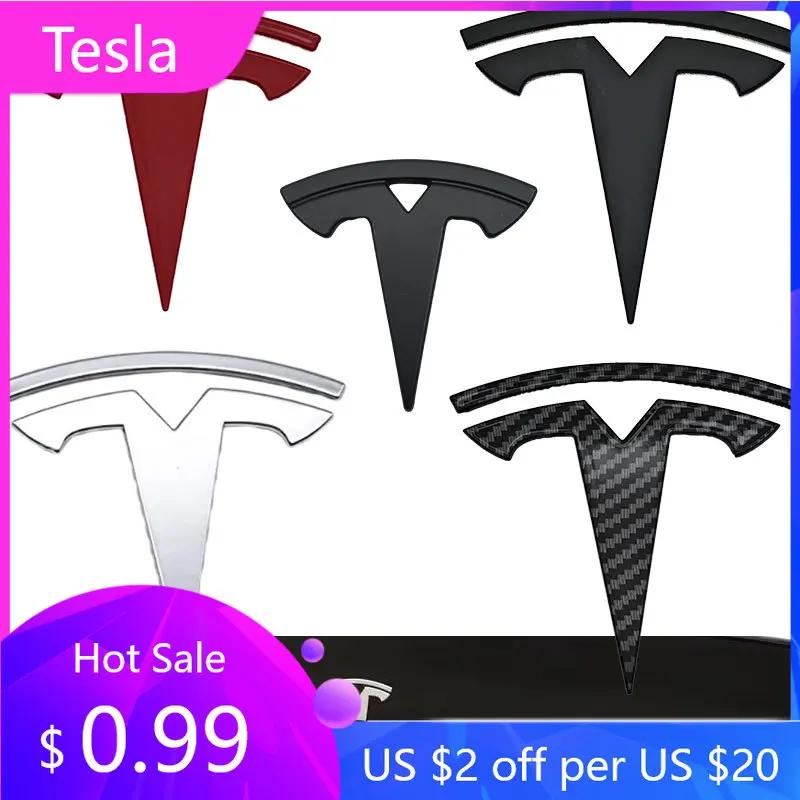 Samolepka na auto 2025 Nové 3D ABS Logo Volantu Auta Samolepka Přední Znak Kapoty Zadní Znak Kufru Pro Tesla Model Y Repl