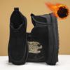 Men's Winter Snow Boots Warm Faux Suede Ankle Booties With Faux Fur Lined Non-Slip Outdoor Walking High-Top Work Shoes Comfortable Short Boots for Men