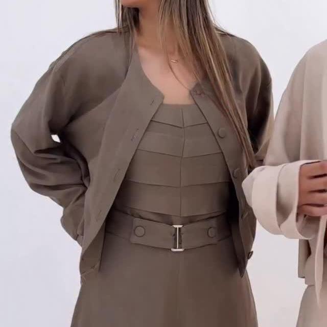 2025 Cross-border European and American Women's Clothing Amazon Early Autumn New Waist and Thin Jumpsuit Sunscreen Top