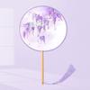 Chinese Fan with Pendant Handhelds Inks Painting Fan Tassels Round Silk Fan