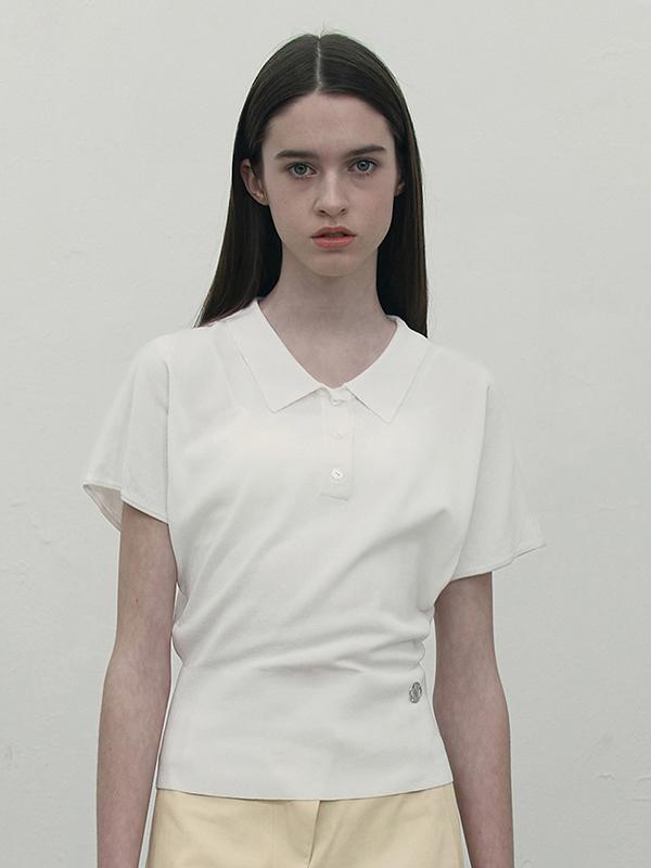 Kirsh Collection Collared Short Sleeve Knit [White] 1