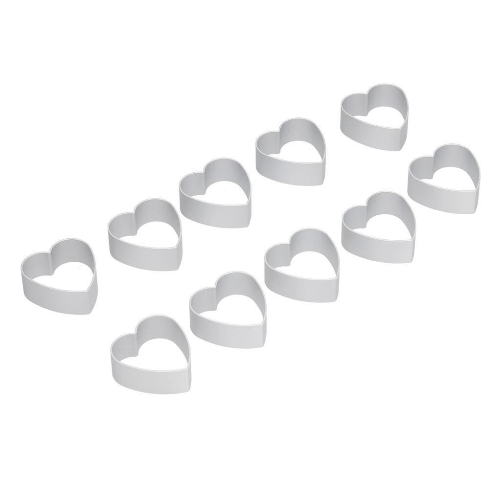 10-teiliges Set Edelstahl Mondkuchenform Set Kekse Ausstecher DIY Backform Set Herzform