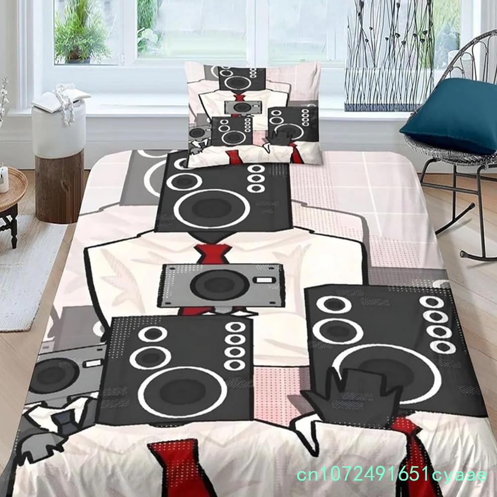 Game Skibidi Toilet Duvet Cover Pillowcase Bedding Set Adult Boys Girls Bedroom Decoration Children Gift Single Double Size