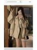 Melanoid Coffee PU Leather Long Sleeve Women's Jacket - 2025 Winter Collection, Versatile, Trendy, Loose Fit, Slimming Design