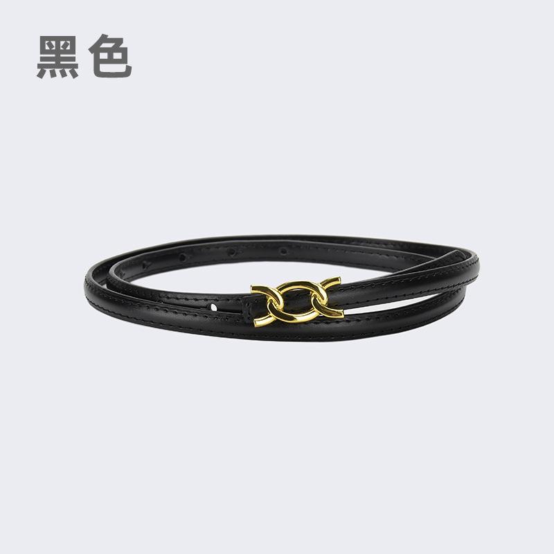 Vier Jahreszeiten Verfügbar Neuer Damen Dünner Gürtel Dekoration Anzug Mantel Mit Kleid, Rindsleder Dünner Gürtel Schlicht Und Modisch