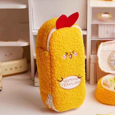 Cute Cartoon Shrimp Plush Pen Case Kawaii Large Capacity Stationery Storage Bag Student Return To School Stationery Supplies