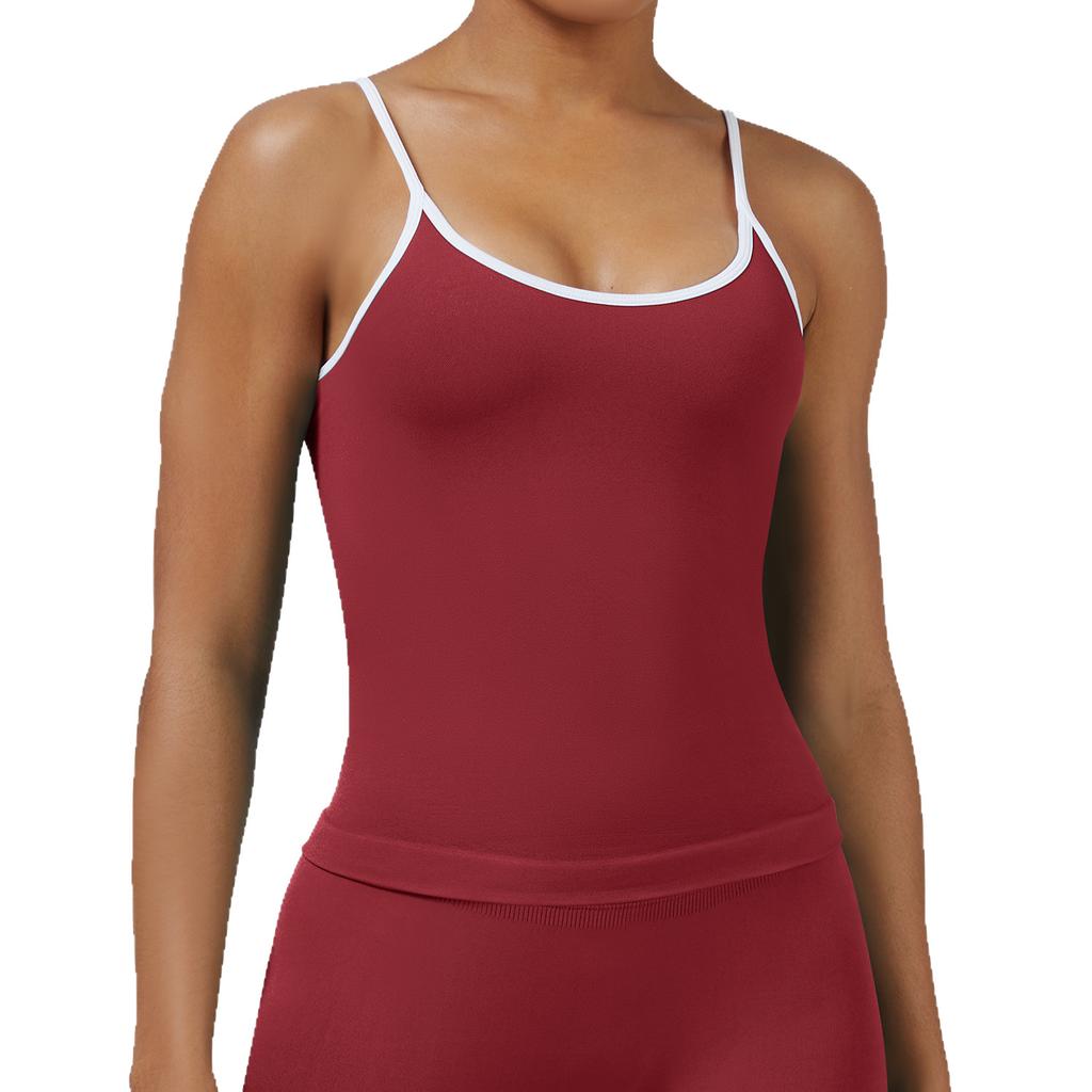Tight Contrasting Sports Vest For Women, Backless Yoga Vest, Fitness Suit, Running Sports Top For Women