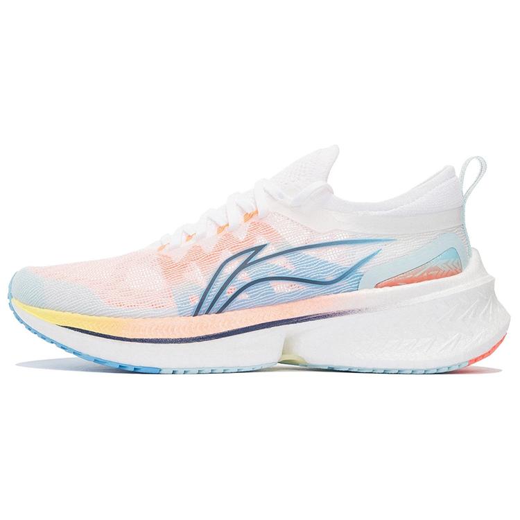 New LiNing Feidian Discovery Low Top Running Shoes Women's White Blue ARMS008-1