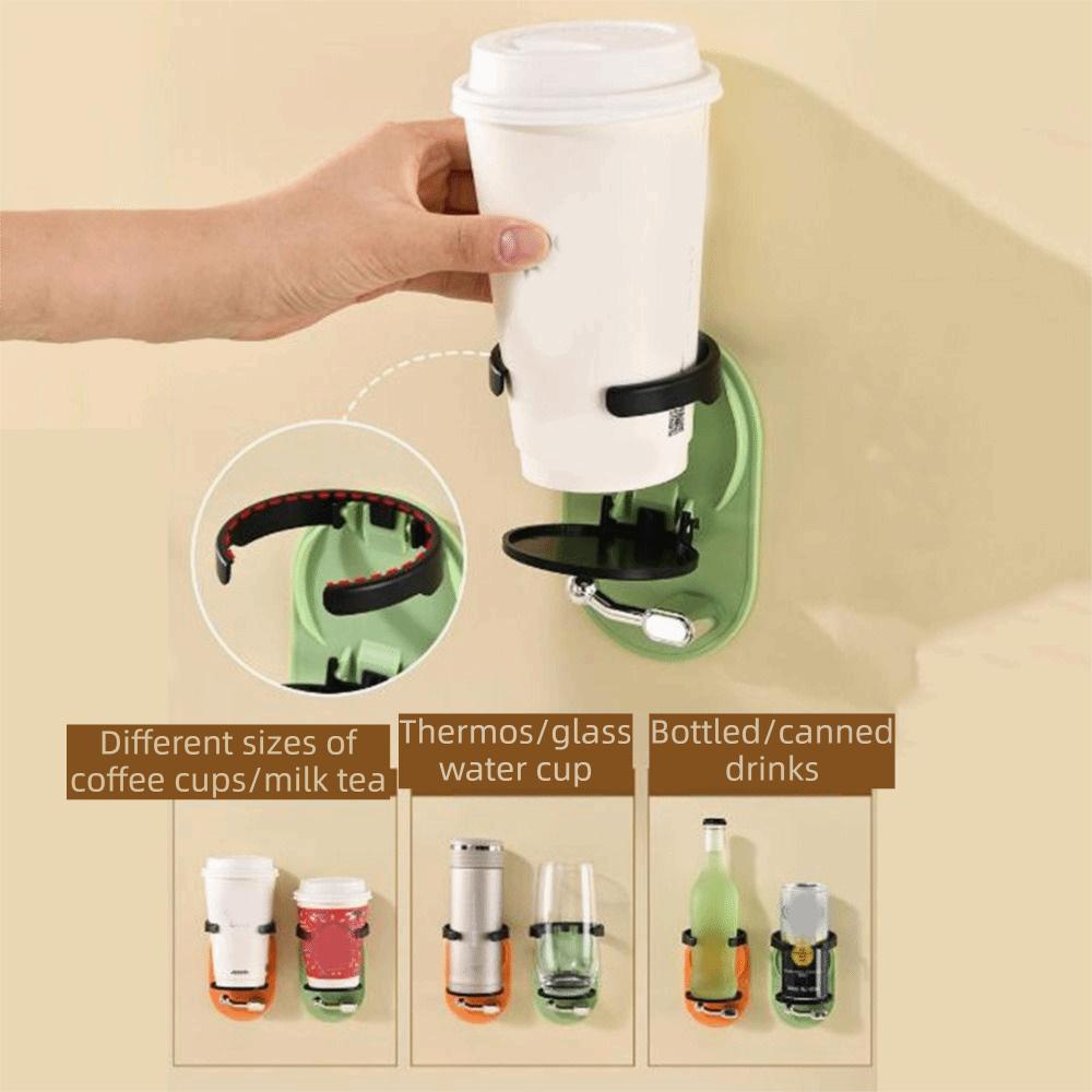 No Punching Record Cup Holder Plastic Drink Holder Cup Storage Rack for Living Room