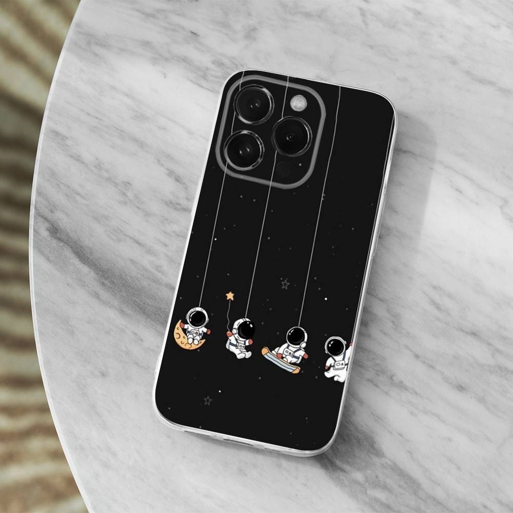 

Cute Cartoon Astronaut Case For iPhone X,XS,SE,12,15,Pro,17,Plus,11,Max,13,XR,14,16,Mini,Transparent Soft Cover iPhone15