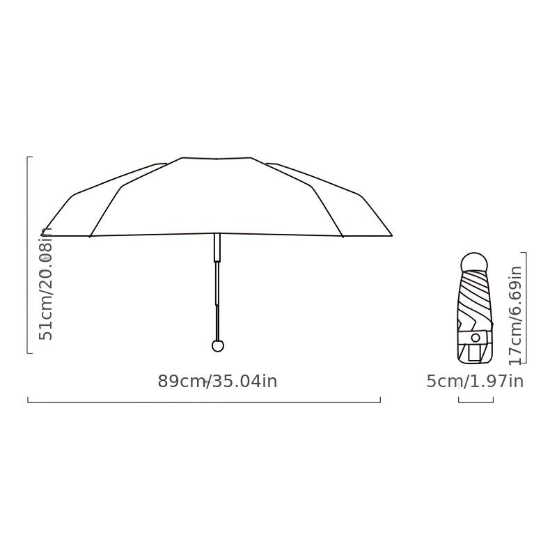 Kapsel-Sonnenschirm, Sonnenschutz für Damen, UV-Schutz, Sonnen- und Regenschirm, Mini, fünffach faltbar, ultraleicht und kompakt, tragbar