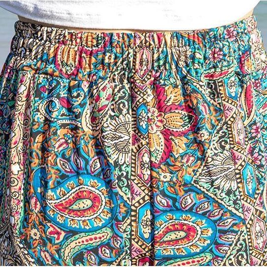 Summer Women's Printed Harem Pants Thin and Loose Ankle Pants Corset Bloomers