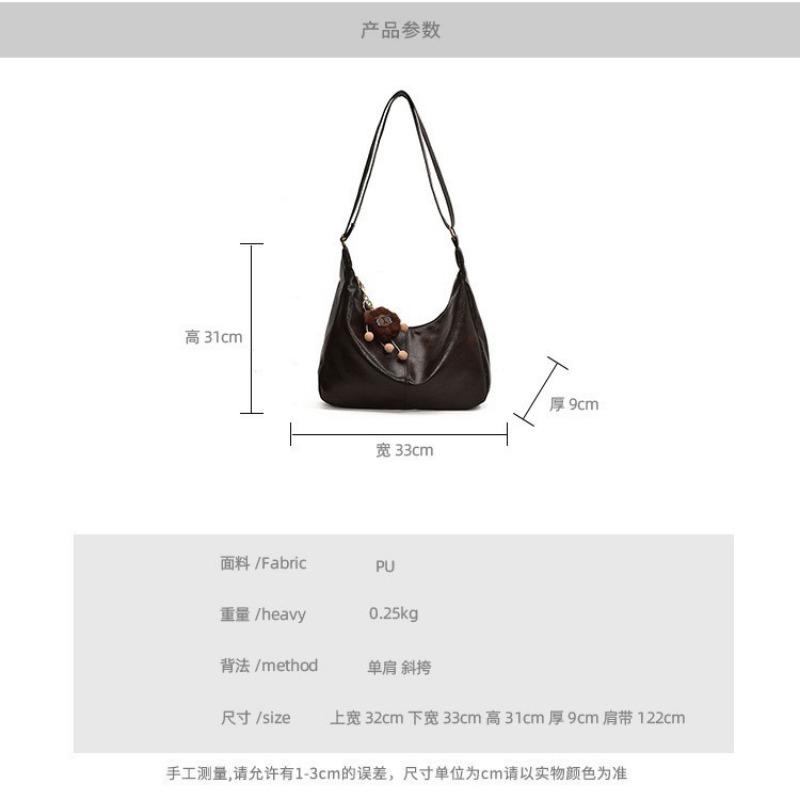 Crossbody bag women's bag new trendy retro tote bag casual large-capacity commuter shoulder bag