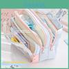 Creative Multi Function Fabric Pencil Case With Clear Compartments For Office And School Use