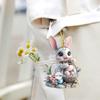 Décor de Pâques pour la Chambre Ornements Suspendus Lapin de Pâques 2D Pendentif Décoratif de Voiture Lapin en Acrylique avec Œuf & Décoration Chambre