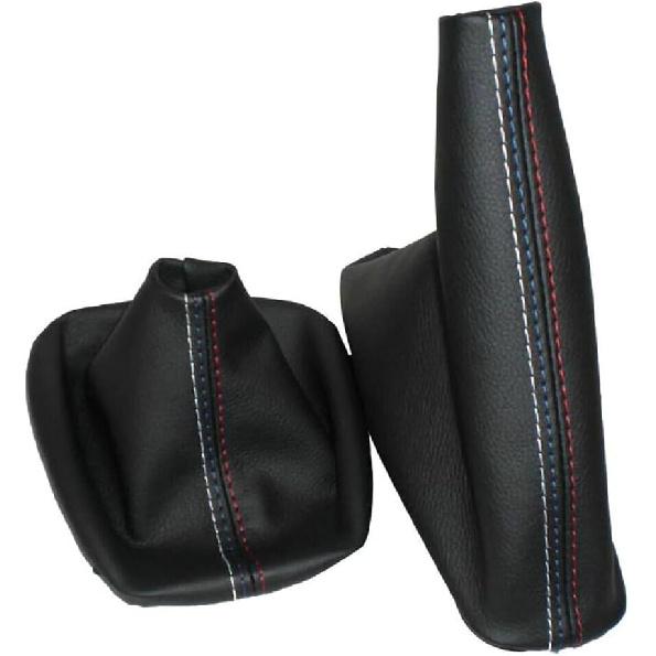 

Car Gear Shift Knob Cover + Manual Handbrake Gaiter Boot Leather Cover for BMW 3 Series E30 E34 E36 E46 E46 M3 Z3,Auto Shifter Shift Boot Cover