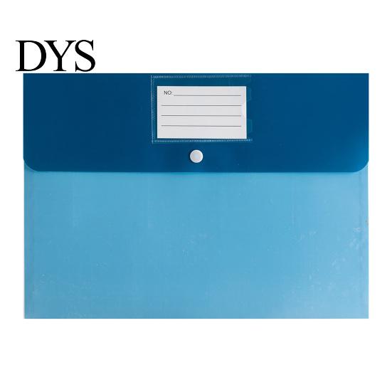 Matte PP File Folder Document Folders with Snap Button & Label Pocket, A4 Size Plastic Student Exam Organizer Envelopes, Waterproof Organizers