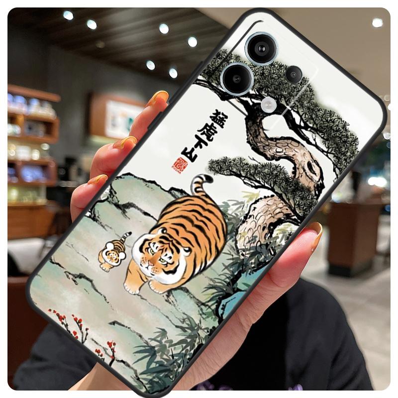 Cartoon Fat Tiger Case For Xiaomi Redmi Note 11 10 12 13 14 15 Pro Plus Cover For Redmi 15 15C 10C 12C 13C 14C