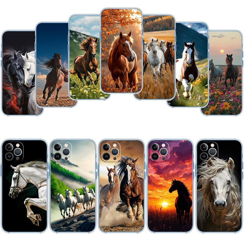 Fine Horse Transparent Phone Case for Motorola Moto Edge Plus G200 G23 E13 E15 E20 E30 G62 G71 G72 G75 G24 G15 Power