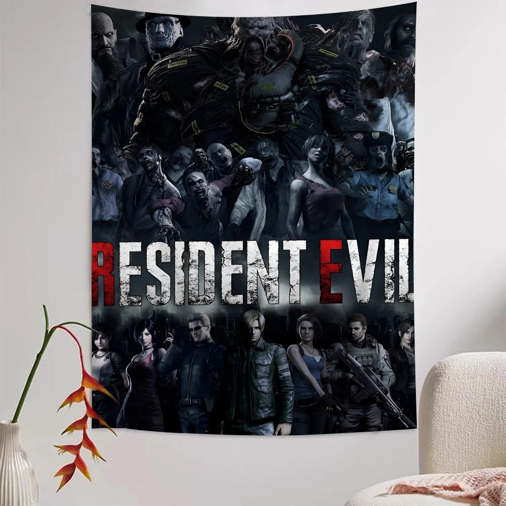 Canvas Painting Game RRESIDENT EVIL Chart Tapestry Art Science Fiction Room Home Decor Cheap Hippie Wall Hanging