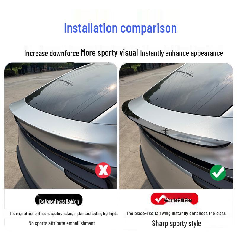 Tesla Model Y Performance Carbon Fiber Rear Spoiler - No Drilling Required