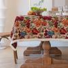 American Retro Country Tablecloth with Beige Tassel Rectangle Coffee Table Dining Table Cover Decorative Cloth for Festivals