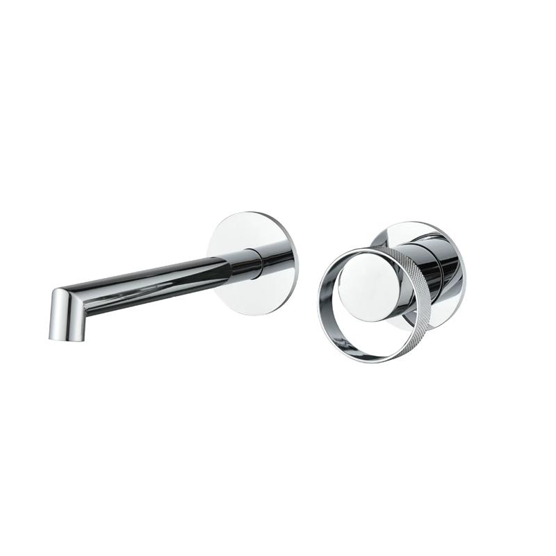 Tuqiu Brushed Gold Bathroom Faucet In-Wall Gray Concealed Basin Faucet Hot and Cold Black Bathroom Sink Tap Basin Mixer Tap Set