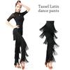 Shiny Ballroom Pants Tassel Performance Pants Party Latin Dance Pants
