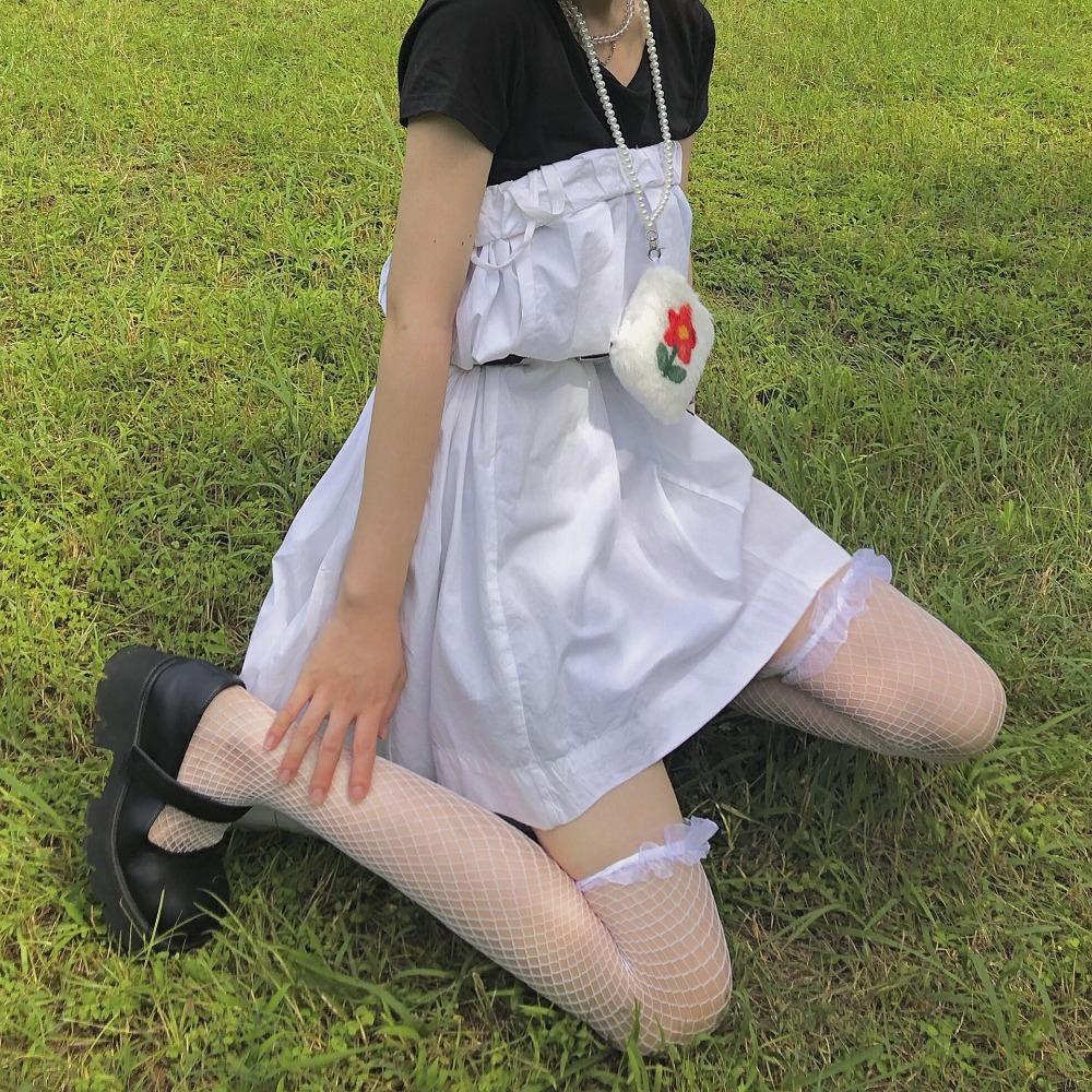 Summer Thin Black Stockings Lace Lolita Japanese Sweet Jk College Style Babes Fishnet Knee Socks Children
