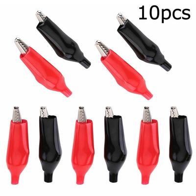 10 X Insulated Crocodile Clips Electrical Battery Connectors 5A Clamps