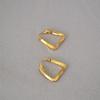 INS Geometric Twisted Metal Triangle Earrings for Women.