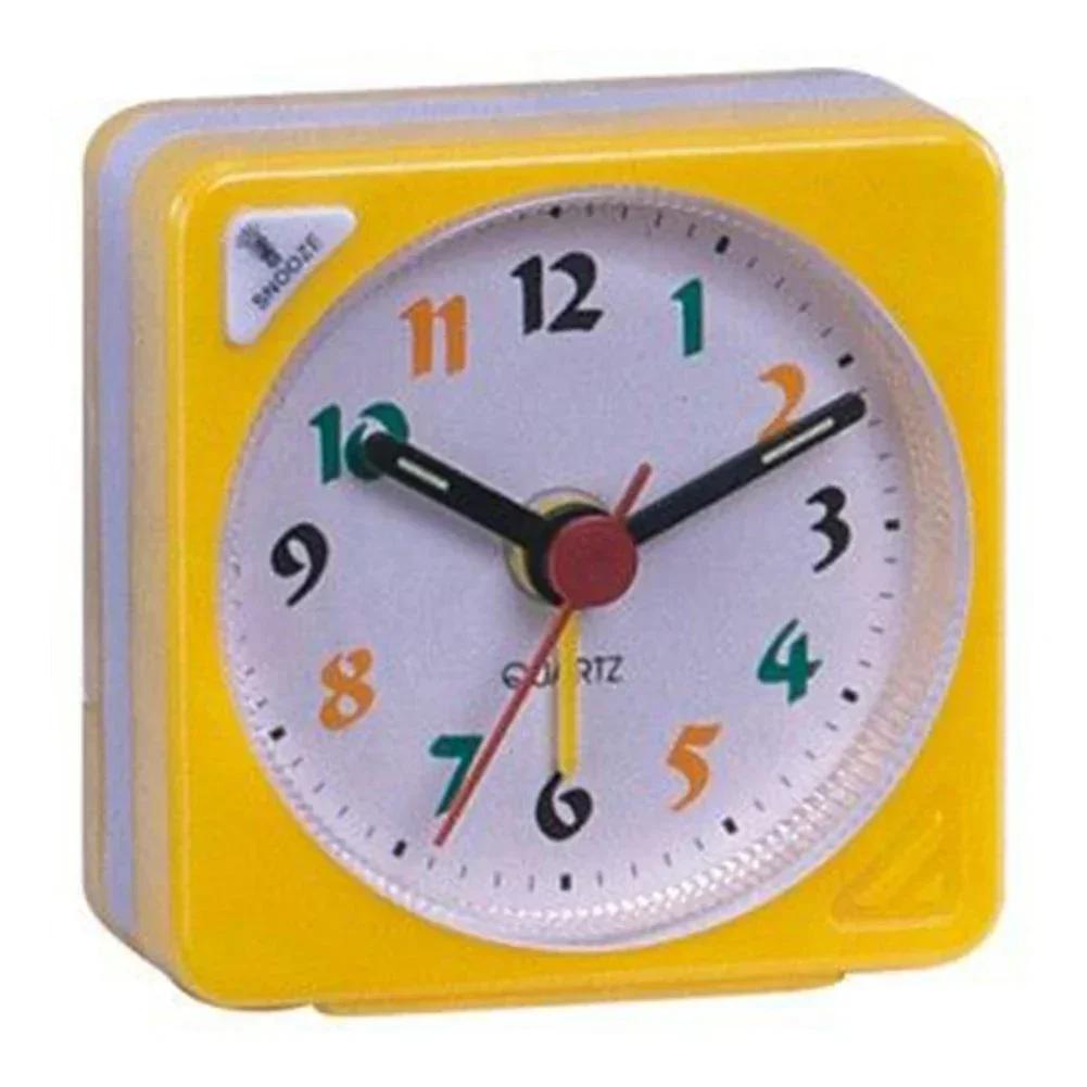 Nightlight Design Mini Non Ticking Bedroom  Travel Plastic Battery Operated Home Decoration Desktop Alarm Clock