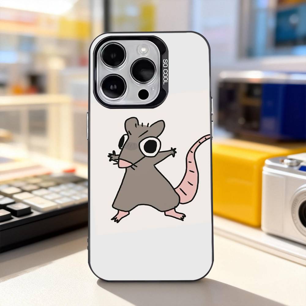 

Funny Mouse Rat Cute Phone Case For iPhone 17,16,15,14,13,12,11,Pro,XS,Max,Plus,Mini,SE4,E IMD Matte Black iPhone17air