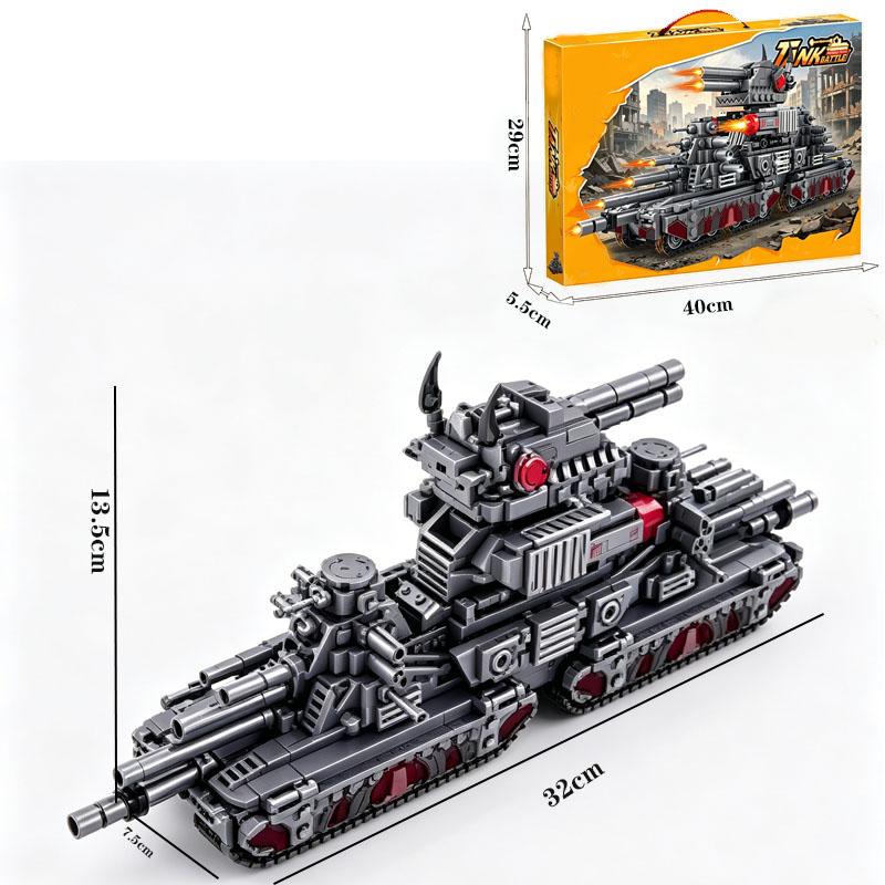 Creative Military Tank Model Building Blocks, Ultimate Leviathan Tank Ornament Vehicle Bricks, Ideal Gift for Festivals and Birt