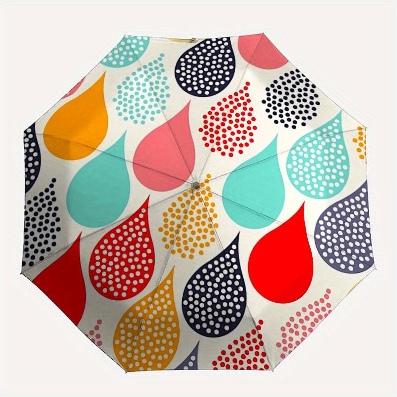 

1pc Raindrop Pattern Automatic Open/close Folding Umbrella, Compact Portable Travel Umbrella,Durable Construction yy250814128