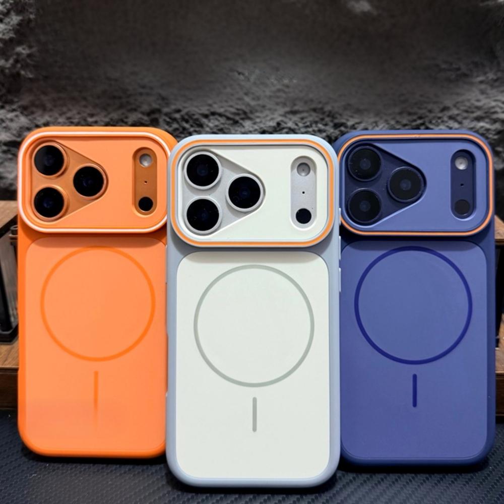 For Magsafe Silicone Case For iPhone Air 17 16 15 14 13 12 11 Pro Max 16 15 14 Plus Phone Case Color collision Shockproof Cover