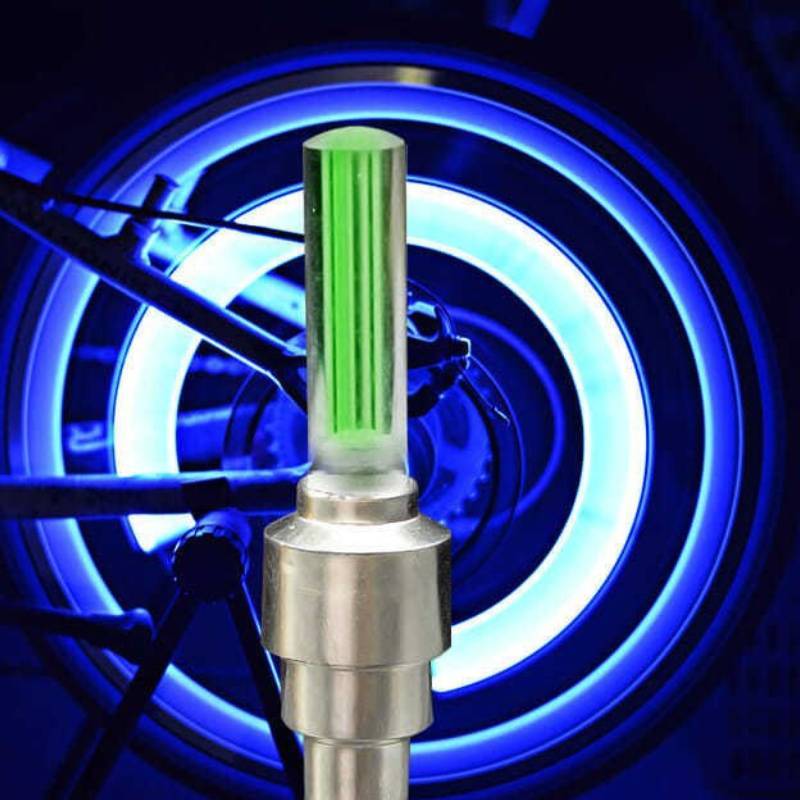 Bicycle Valve Cap Lights With Led Illumination For Cycling Accessories And Safety