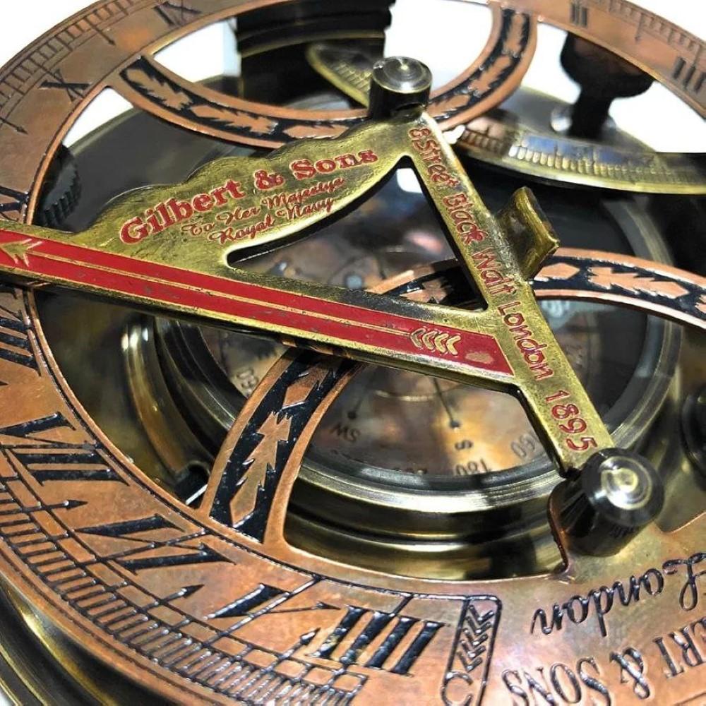 Brass Sundial Compass Directional Sundial Compass Antique Vintage Nautical Item.