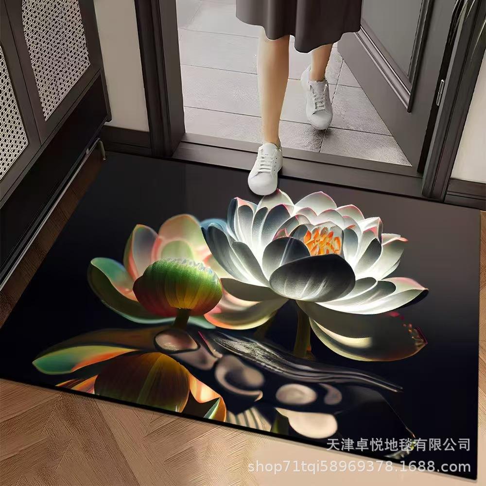 3D Blumen Bodenmatte Badezimmer Bodenmatte Eingangstür Schmutzabweisend und Rutschfest Bodenmatte