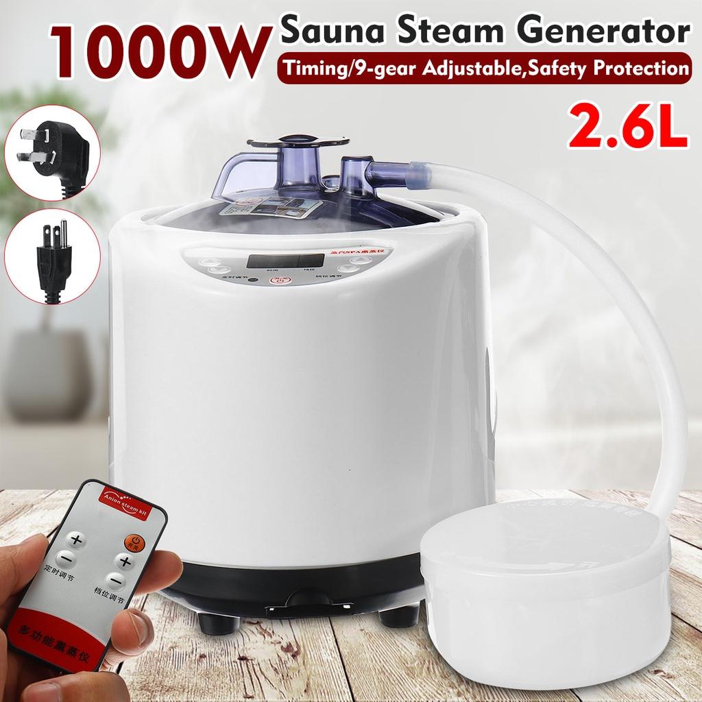 2.6L Sauna Vapur Pot Jeneratörü Buhar SPA Pot Makinesi Ev için Uzaktan Kumanda ile Büyük Sauna Vapur Vücut Terapi Sauna