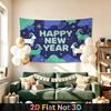 Party Backdrop New Year Flat Festive Goat Pattern Multi Layered Celebrations Photo Booth Background Front Door Decor
