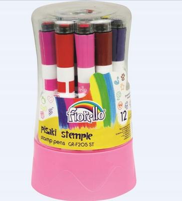Marqueurs et tampons en 12 couleurs